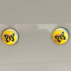 Yellow Butterfly Stud Earrings