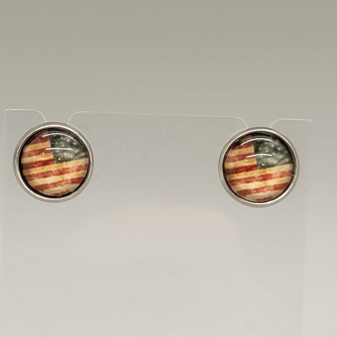 American Flag Stud Earrings