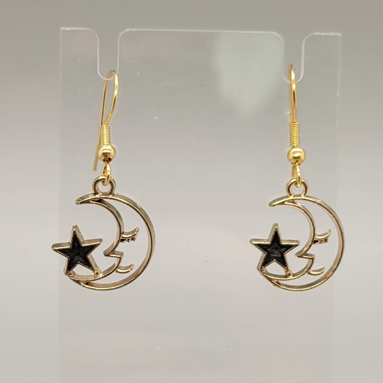 Moon & Star Dangle Earrings