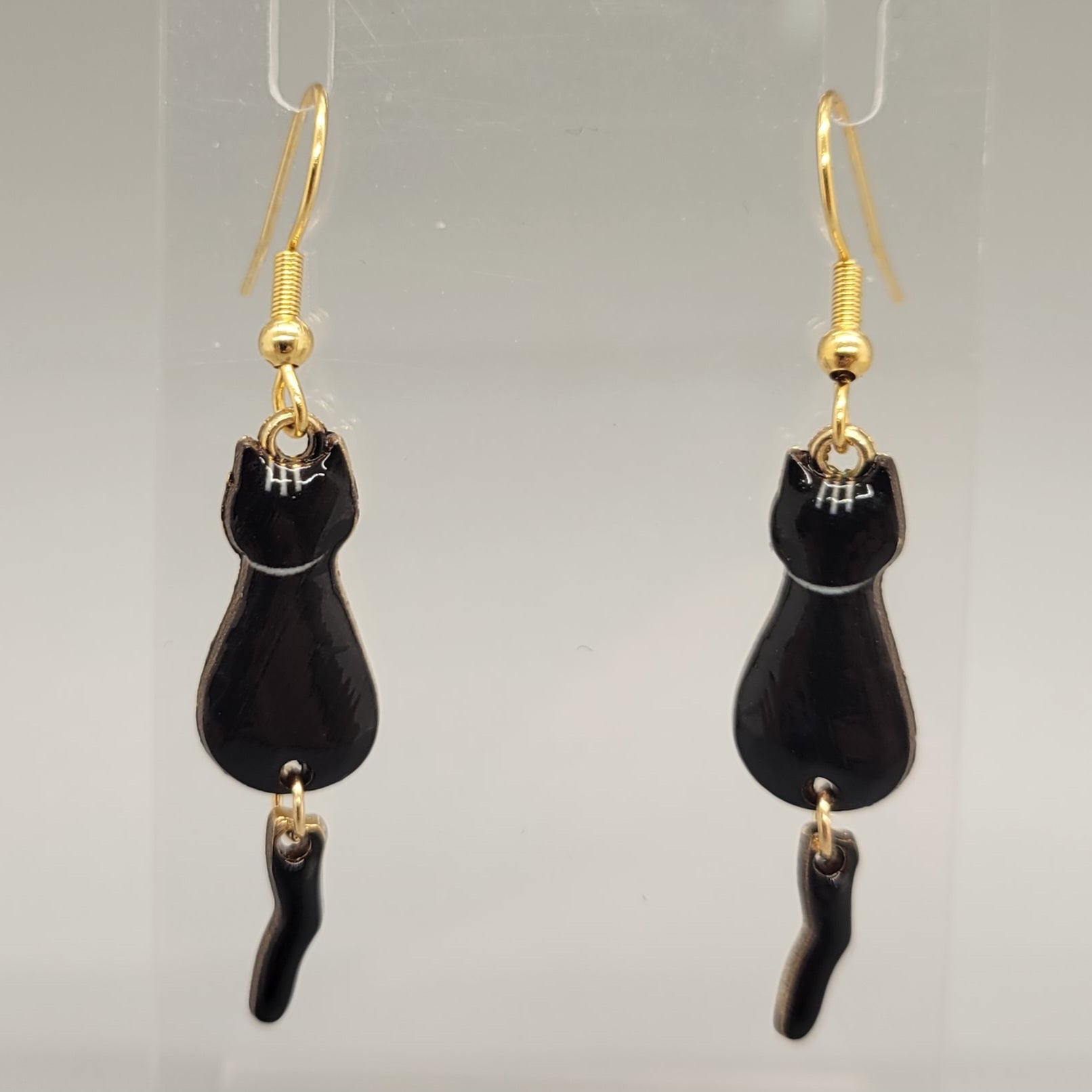 Black Cat Dangle Earrings