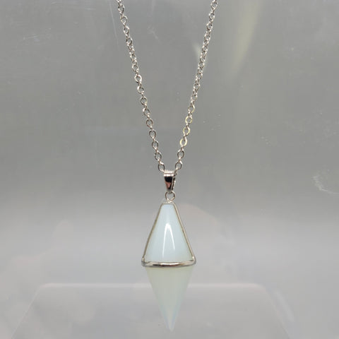 Opalite Octahedron Pendent Necklace