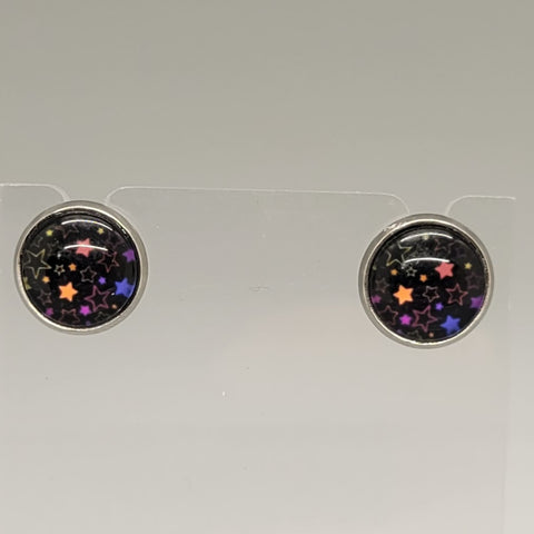 Neon Star Stud Earrings