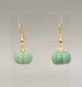 Green Aventurine Pumpkin Dangle Earrings