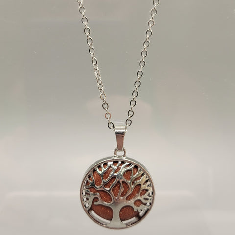 Goldstone Tree Of Life Pendent Necklace