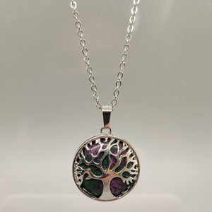 Ruby Zoisite Tree Of Life Pendent Necklace