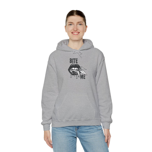 Bite Me Lip Graphic Hoodie – Edgy Gothic Streetwear