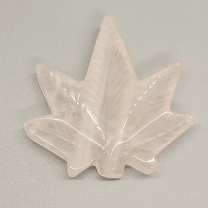 Crystal Clear Quartz Cannabis Leaf Stone Carving