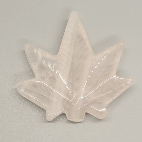 Crystal Clear Quartz Cannabis Leaf Stone Carving