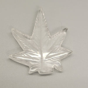 Crystal Clear Quartz Cannabis Leaf Stone Carving