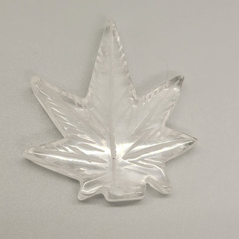 Crystal Clear Quartz Cannabis Leaf Stone Carving