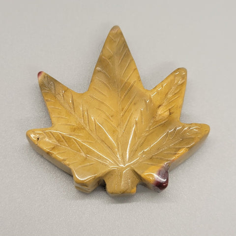 Mookaite Jasper Cannabis Leaf Stone Carving