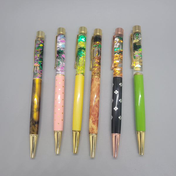 Snow Globes Pens With Cannabis Leaf Glitter