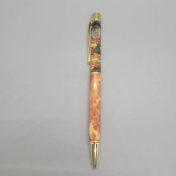Snow Globes Pens With Cannabis Leaf Glitter