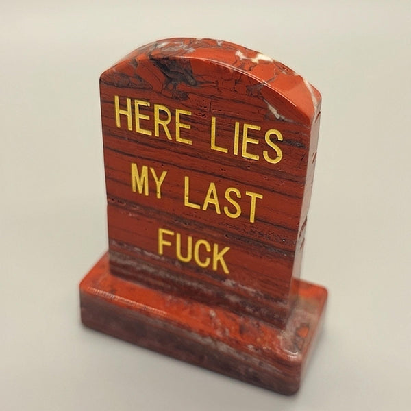 Carved Tombstone, Natural Stone Gravestone, Engraved Headstone, Gothic Cemetery, Grave Marker, Dark Humor Sculpture