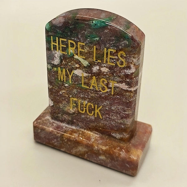 Carved Tombstone, Natural Stone Gravestone, Engraved Headstone, Gothic Cemetery, Grave Marker, Dark Humor Sculpture