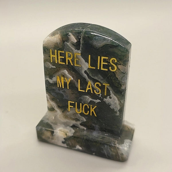 Carved Tombstone, Natural Stone Gravestone, Engraved Headstone, Gothic Cemetery, Grave Marker, Dark Humor Sculpture