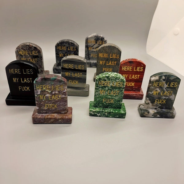 Carved Tombstone, Natural Stone Gravestone, Engraved Headstone, Gothic Cemetery, Grave Marker, Dark Humor Sculpture