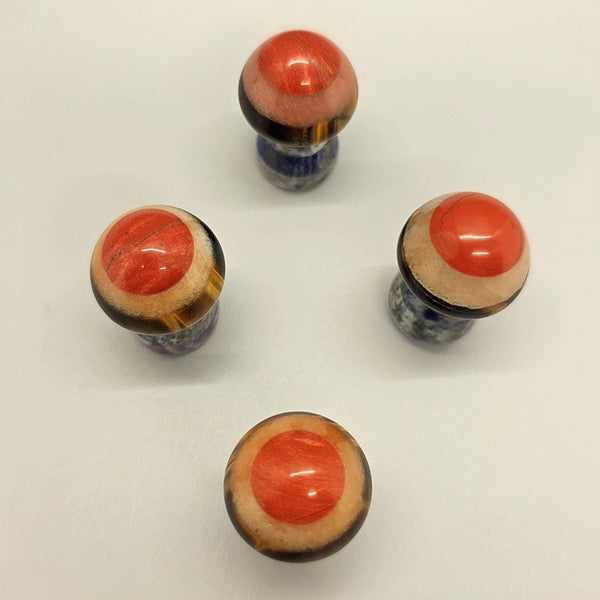 Natural Stone Chakra Mushroom Carving, Carved, Shaped Healing Stones, Balancing Gift