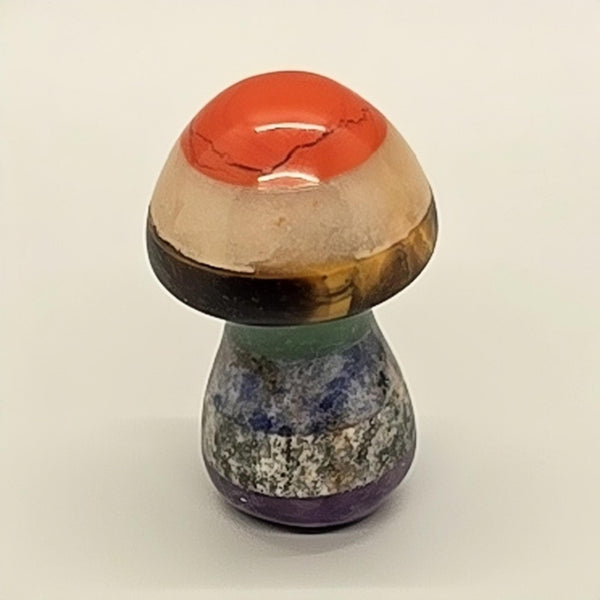 Natural Stone Chakra Mushroom Carving, Carved, Shaped Healing Stones, Balancing Gift