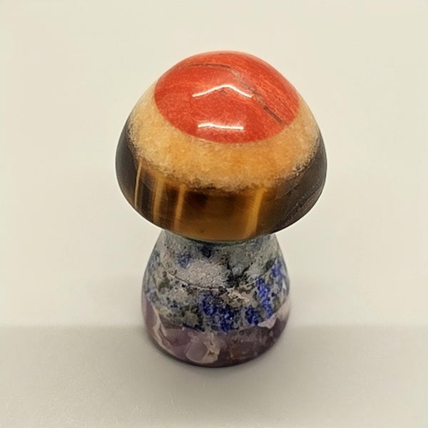 Natural Stone Chakra Mushroom Carving, Carved, Shaped Healing Stones, Balancing Gift