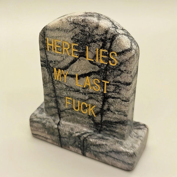 Carved Tombstone, Natural Stone Gravestone, Engraved Headstone, Gothic Cemetery, Grave Marker, Dark Humor Sculpture