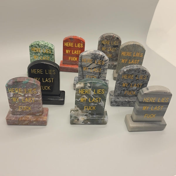 Carved Tombstone, Natural Stone Gravestone, Engraved Headstone, Gothic Cemetery, Grave Marker, Dark Humor Sculpture