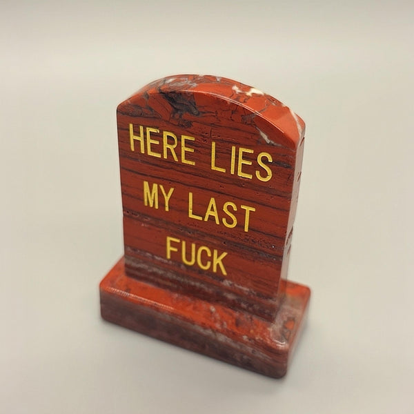 Carved Tombstone, Natural Stone Gravestone, Engraved Headstone, Gothic Cemetery, Grave Marker, Dark Humor Sculpture