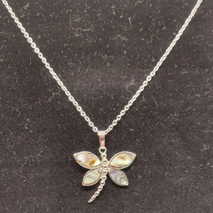 Abalone Dragonfly Pendent Necklace