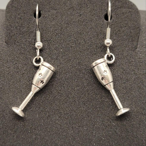 Champagne Glass Dangle Earrings