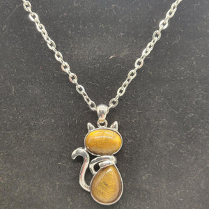 Natural Tiger Eye Cat Necklace