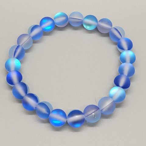 Sapphire Blue Mermaid Glass Stretch Bracelet