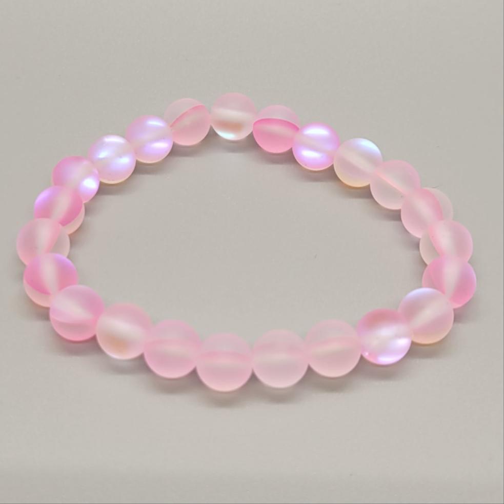 Bubblegum Pink Mermaid Glass Stretch Bracelet