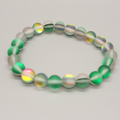 Green Mermaid Glass Stretch Bracelet