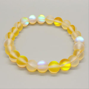 Yellow Mermaid Glass Stretch Bracelet