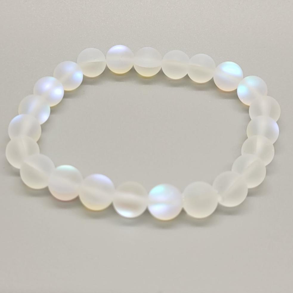 White Mermaid Glass Stretch Bracelet