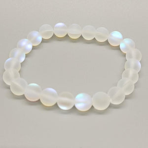 White Mermaid Glass Stretch Bracelet