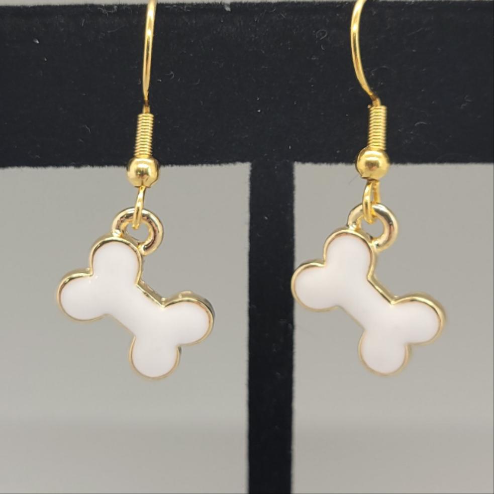 Dog Bone Dangle Earrings