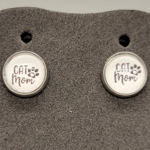 Cat Mom Stud Earrings