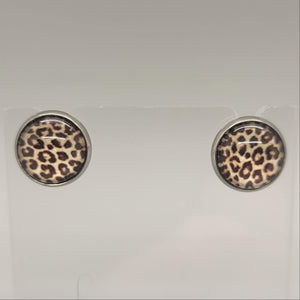 Leopard Print Stud Earrings