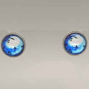 Blue Dragonfly Stud Earrings