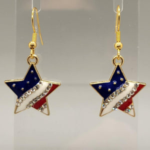 Patriotic Star Dangle Earrings