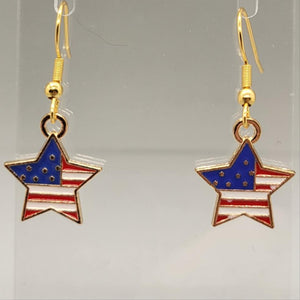 Patriotic Star Dangle Earrings