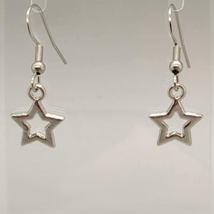 Silver Star Dangle Earrings