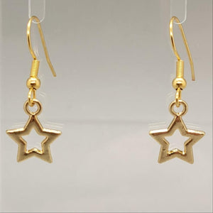 Gold Star Dangle Earrings