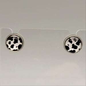 Cow Print Stud Earrings