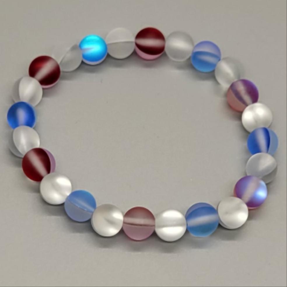 Patriotic Mermaid Glass Stretch Bracelet