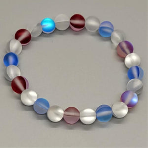 Patriotic Mermaid Glass Stretch Bracelet