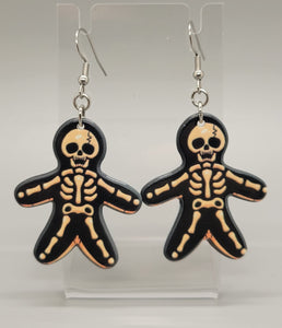 Gingerbread Skeleton Dangle Earrings