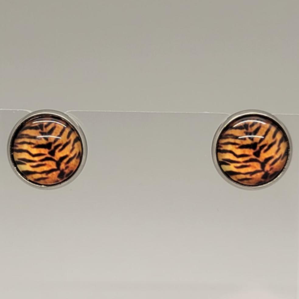 Tiger Print Stud Earrings