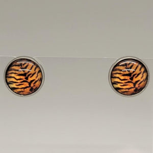 Tiger Print Stud Earrings